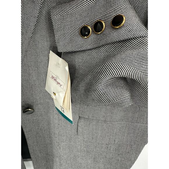 Worthington Skirt Suit Set Women 14 NWT Black Grey One Button Blazer Rayon - Picture 3 of 12